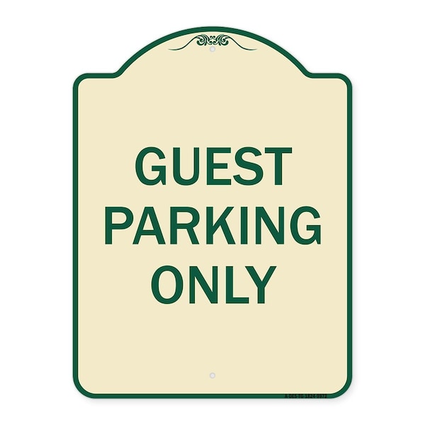 Signmission Designer Series-Guest Parking Only, Tan & Green Heavy-Gauge Aluminum, 24" x 18", TG-1824-9972 A-DES-TG-1824-9972 - main